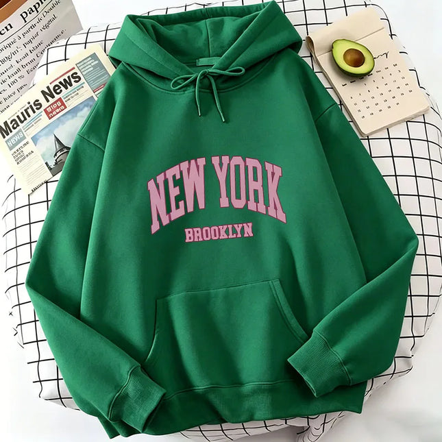 2026 Graphic Hoodies New York Brooklyn Print Hoodies Spring Autumn Winter Casual Hoodies Sweatshirts Men Women Tops