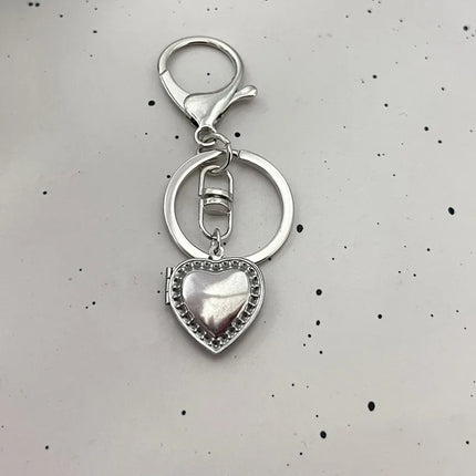Photo Frame Heart Locket Keychains y2k Handmade Heart-Shaped Small Box Fairy tale Keyring Gift for her