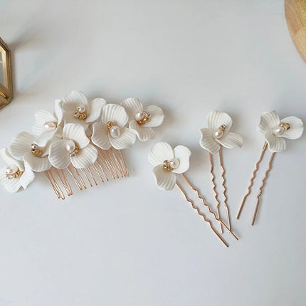 Fairy Flower Wedding Hair Accessories Jewelry Bridal Headpiece Hair Comb Women Head Ornaments