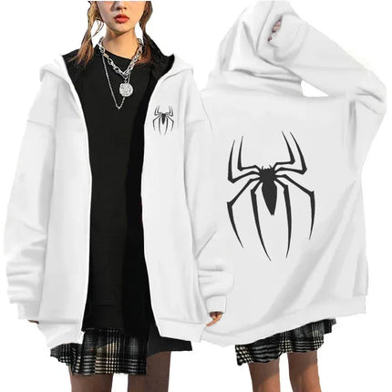 Hunter X Hunter Spider Print Anime Zipper Hoodie Men Women Gothic Y2K Zip Up Jacket Hoodies Casual Sweatshirt Coat Streetwear