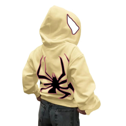 European and American Halloween Personalized Men's and Women's Sweatshirts and HoodiesY2KCouple Large Size Spider-Manzip hoodie