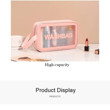 Portable Travel Wash Bag Female Transparent Waterproof Makeup Storage Pouch Large Capacity Cosmetic Organizer Beauty Women Case