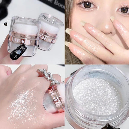 Shimmering Contour Blush Brightening Glitter Loose Powder Makeup Fairy Powder Highlighter Patting Powder Moonlight White Body
