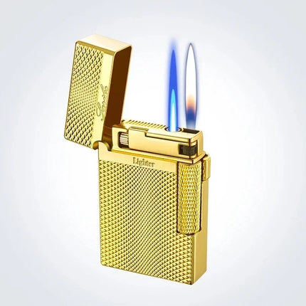 New Creative Plasma Arc Lighter Luxury Double Flame Butane Lighter Jet Flame Windproof Cigarette Ignitor Smoking Accessories