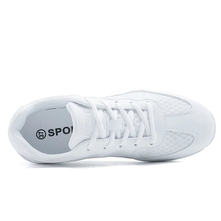 BAXINIER Girls White Cheer Shoes Trainers  Breathable Training Dance Tennis Shoes Lightweight Youth Cheer Competition Sneakers