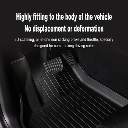 BYTON Floor Mats Compatible Custom Fit Floor Liners for 2023-2026 Tesla Model 3 Highland All Weather Protection car mats