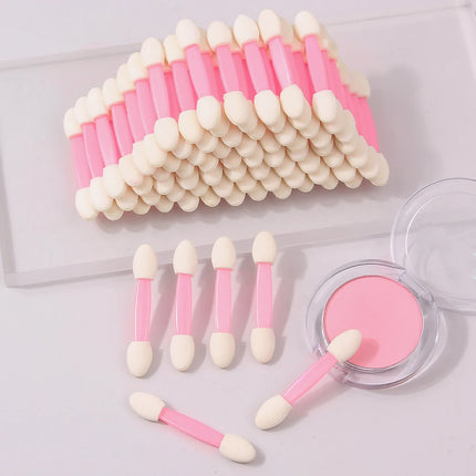 10/20/50/100PCS Double-headed sponge eyeshadow brush, multi-functional nail art application brush stick, portable makeup tool