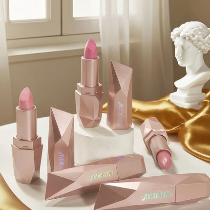 Pearlescent Pink Glitter Velvet Lipstick Metallic Diamond Lipsticks Waterproof Lasting Shimmer Lips Gloss Women Makeup Cosmetic