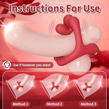 Vibrating Cock Ring Flexible Bulb Sex Toy for Clitoris Testicles Stimulation 9 Vibration Penis Ring Vibrator Sex Toys for Couple