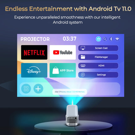 LynCast Projector 4K 350ANSI Android 11 Projetor Wifi6 BT5.4 1920*1080P Outdoor Cinema Beamer Video Home Theater projectors X3AQ