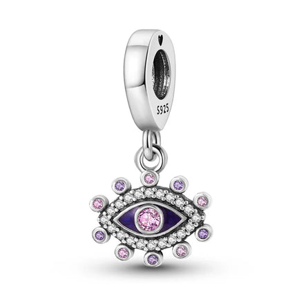 925 Sterling Silver Purple Series Butterfly Aries Gemini Safety Chains Fit Original Bracelet DIY Jewelry Making Gift For Women