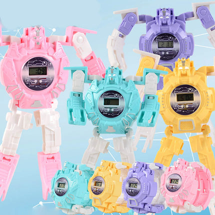 Funny and creative watch transformation robot electronic watch, cartoon children's cool watch surprise toy