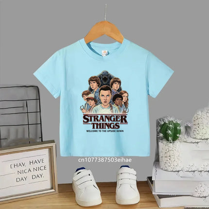 Trendsetting Stranger Things Prints for Summer Cheap Yet Chic O-neck Tees for Boys and Girls Soft Fashionable for Kids