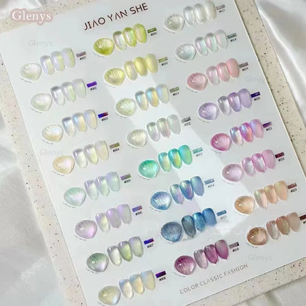 Glenys 24 color mermaid shell nail polish adhesive tape color card UV immersion gel nail salon nail art varnish