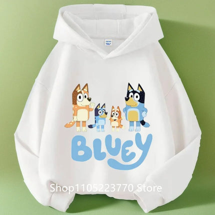 Bluey Kids Hoodie Autumn Winter Cartoon Printed Sweatshirt Cozy Pullover Casual Top for Boys Girls
