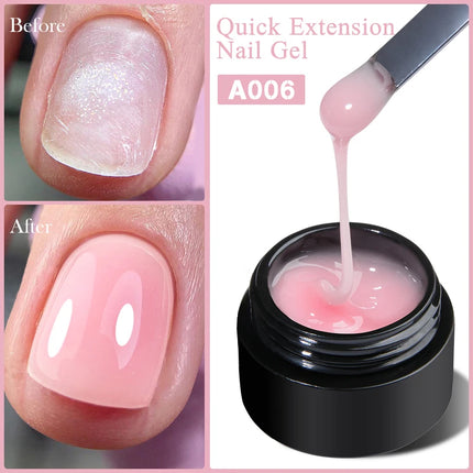 8ml Quick Building Extension Nail Gel Milky White Semi-Permanent UV/LED Gel Varnish Suitable for Manicure DIY Nail Prolong Tool