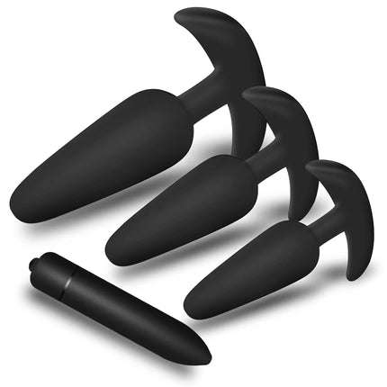 3 Sizes Anal Plug Soft Silicone Butt Plug Bullet Vibrator Stimulator Adult Sex Toys for Men/Women Anal Prostate Massager for Gay