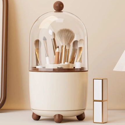360-degree rotating dust-proof dressing table cosmetic organiser Lipstick and eyeshadow storage box Desktop pencil holder
