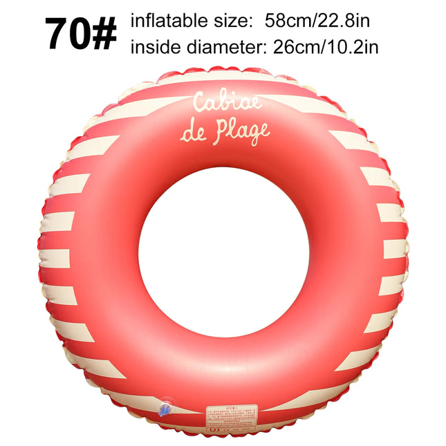1PC Bright Colors Nordic Style Portable Inflatable Foldable Swim Ring, Summer Pool & Water Safety Float