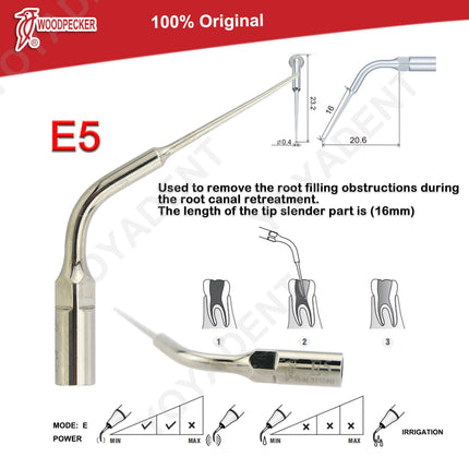 Woodpecker Tips DTE Dental Ultrasonic Endo Scaler Tips Scaling Tips Fit EMS UDS NSK SATELEC Scaler Handpiece Dentistry Tools