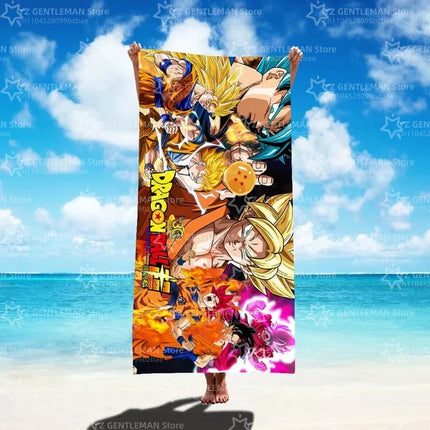 Dragon Ball Goku Beach Towel Anime Saiyan Summer Towels Bathroom Bath Towel Swim Towels Travel Beach Towel Quick Dry Kids Gift