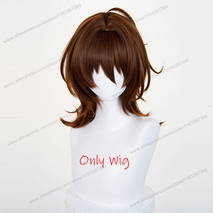 Agnes Tachyon Cosplay Wig 43cm Short Mixed Brown Women Wigs Anime Cosplay Wig Halloween Heat Resistant Synthetic Hair