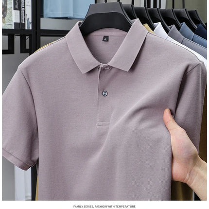 Men's 100% Cotton Polo Shirt - Summer Casual Breathable Tee, 19 Colors, Ideal for Golf and Sports, Business Casual, Silk-Like Finish