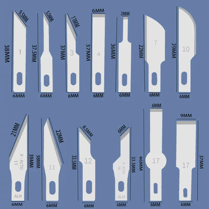 20pcs Wood Carving Blades Cutter Knifes Craft Carve Tool Sculpture Utility Engrave Metal Woodcarve PCB Repair DIY Blade