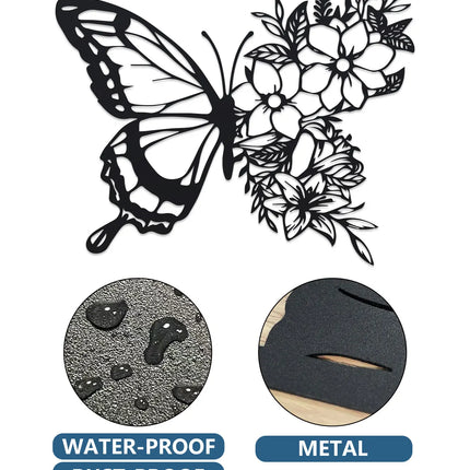 1pc Metal Exquisite Butterfly Metal Wall Decor - Printmaking Other - Unique Iron Hanging Art for Bedroom Living Room Home