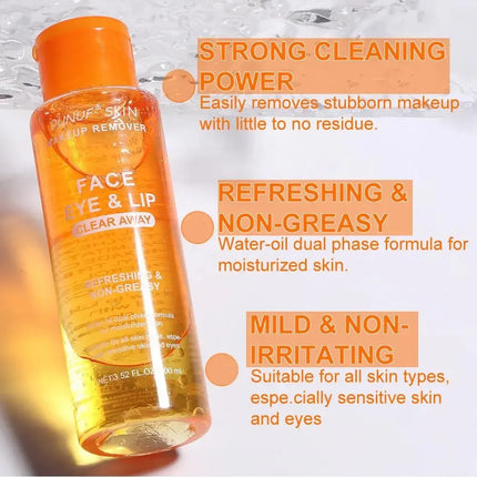 Gentle 3 in 1 Cleansing Oil Makeup Remover For Sensitive Skin Refreshing Moisturize Oil Control Non Irritating Face Lip Eye