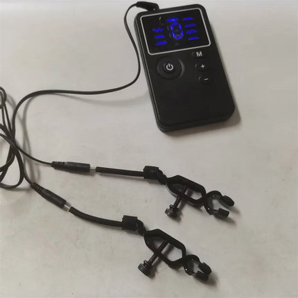 Metal Nipples Clips Labium Clamps Clitoris Stimulation 8 Modes Electric Shock Sex Toys for Women Men Couples Flirting Games