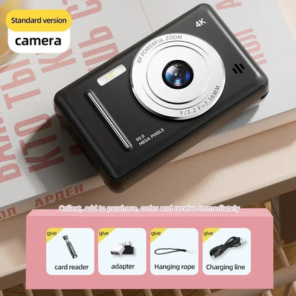 Lenovo 4k Digital Camera Retro CCD 50 Million Pixels Auto Focus Entry-level Camera Dual Camera Flash Student CCD Portable Camera