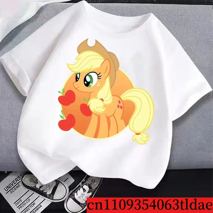 My Little Ponys Kid T-Shirt Cute Anime Twilights Sparkles Rainbow Dashs Girl Tees Shirt Short Sleeve Tops Clothing Birthday Gift