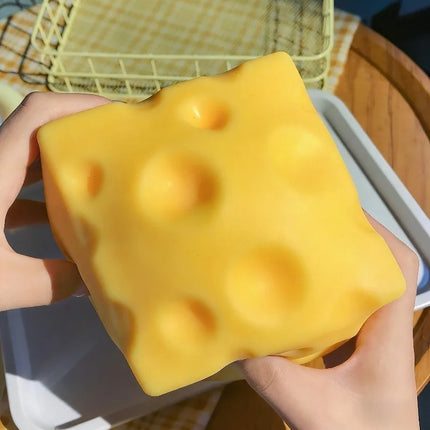2026 Giant Cheese Squeeze Toy Extra Large Size Cheese Squishy Fidget Toys Slow Rebound Shapeable Venting Ball for Adults Gifts