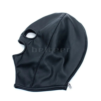 PU Leather Headgear Role Play Body Harness Breathable Open Eyes Nose Hood Slave BDSM Open Mouth Bondage Sex Toys Adult Party
