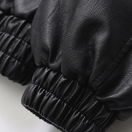 Ailegogo Streetwear Women Retro Loose Short Pu Faux Leather Jacket Spring Autumn Female Zipper Coat Vintage Moto Biker Outwear