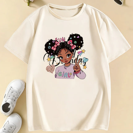 Y2K Retro Fashion Girls Design T-Shirts Summer Short Sleeve Kids Children's T-shirt Boys Girls Spring Casual Top Tee