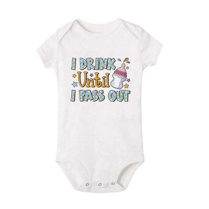 Baby Milk Bottle Printed Newborn Onesies Children's Letter Printed Clothing Girl Boy Bodysuit Baby Shower Gift