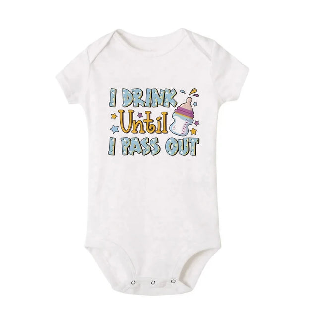 Baby Milk Bottle Printed Newborn Onesies Children's Letter Printed Clothing Girl Boy Bodysuit Baby Shower Gift