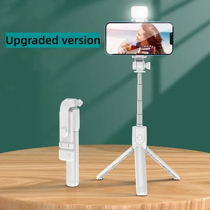 Wireless Bluetooth Selfie Stick Tripod With Fill Light Remote Shutter Extendable 360° For iPhone Samsung Xiaomi Vlog Live Holder