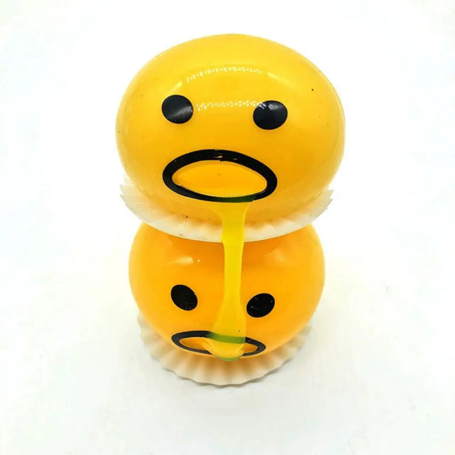 Puking Egg Yolk Stress Ball With Yellow Goop Relieve Stress Toy Funny Squeeze Tricky Anti-Stress Disgusting Egg Toy Kids Gift