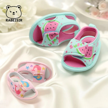 Summer 0-18 Months Baby Girl Princess Watermelon Cloth Sole Cloth Shoes Toddler Baby Sandals