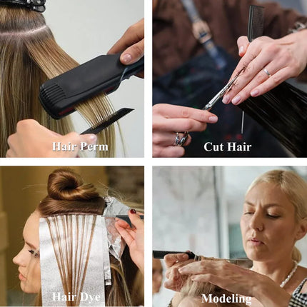 Professional Stainless Steel Hair Tail Comb Salon Cut Styling Tool with Fine Teeth Hair Care Barber Accessory
