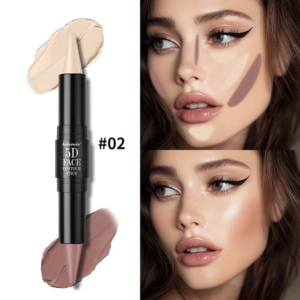Dual-Ended Sharp Tip Contour Highlighter Waterproof And Sweatproof Long Lasting-Up To 12 Hours Multi-Use Contour Stick Makup