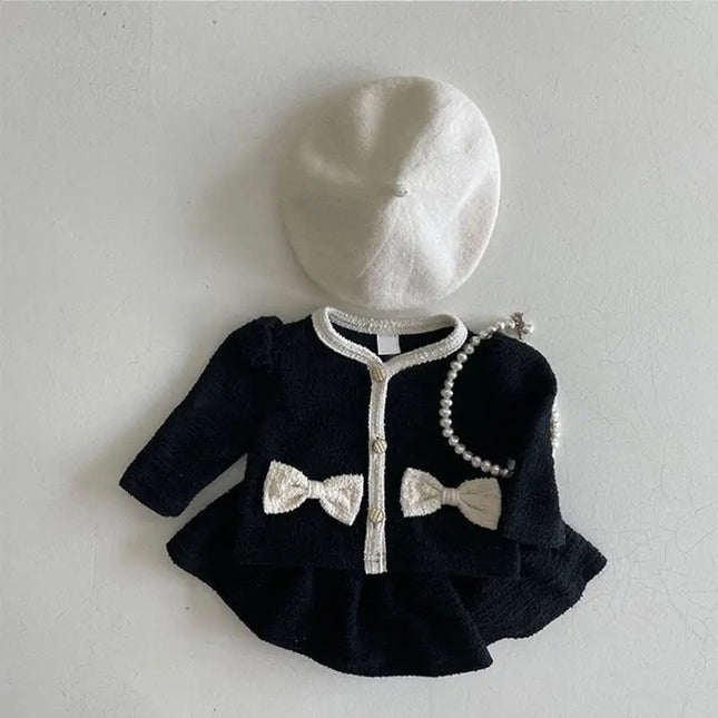 Baby's Sets Autumn Suit Fashionable Versatile Newborn Small Fragrance Style Autumn Two-piece Princess Clothes (excluding Hat)