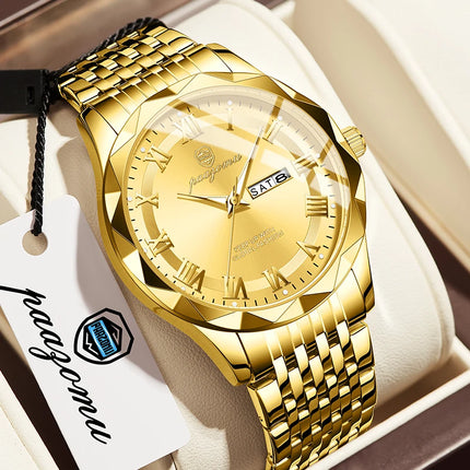 PAAZOMU 2025NEW Luxury Quartz Man Wristwatch Sport Men Watches Waterproof Luminous Date Stainless Steel Men's Watch