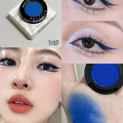Punk Smoky Red Black Eye Shadow Palette Waterproof Gothic Matte Blue Eyeshadow Tray Women Halloween Eye Pigments Makeup Palette