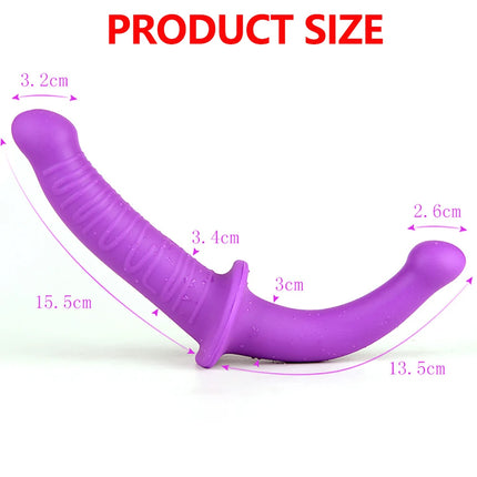 Double Head Dildo for Lesbian Couples Strapon Silicone Clitoris Stimulator Anal Vaginal G Spot AV Massage Sex Toys For Adult Toy