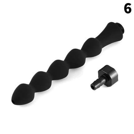 Deep Anal Plug with Washing Tube Long Silicone Buttplug Cleaning Accessory for Couples Vaginal & Anus Shower Sex Toy for Men