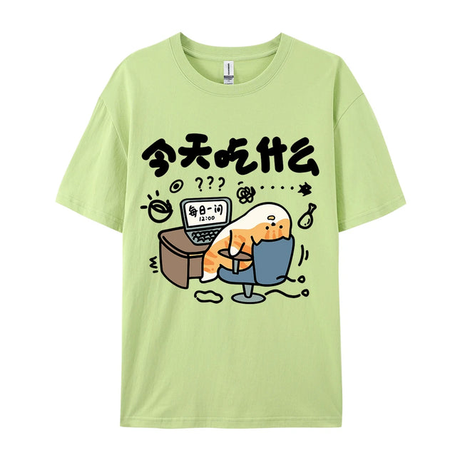Funny Comic Cat Cotton Women's T-Shirts Cartoons Prints T-Shirts Soft O-Neck Oversize Short Sleeve Tops Summer Women's Clothes